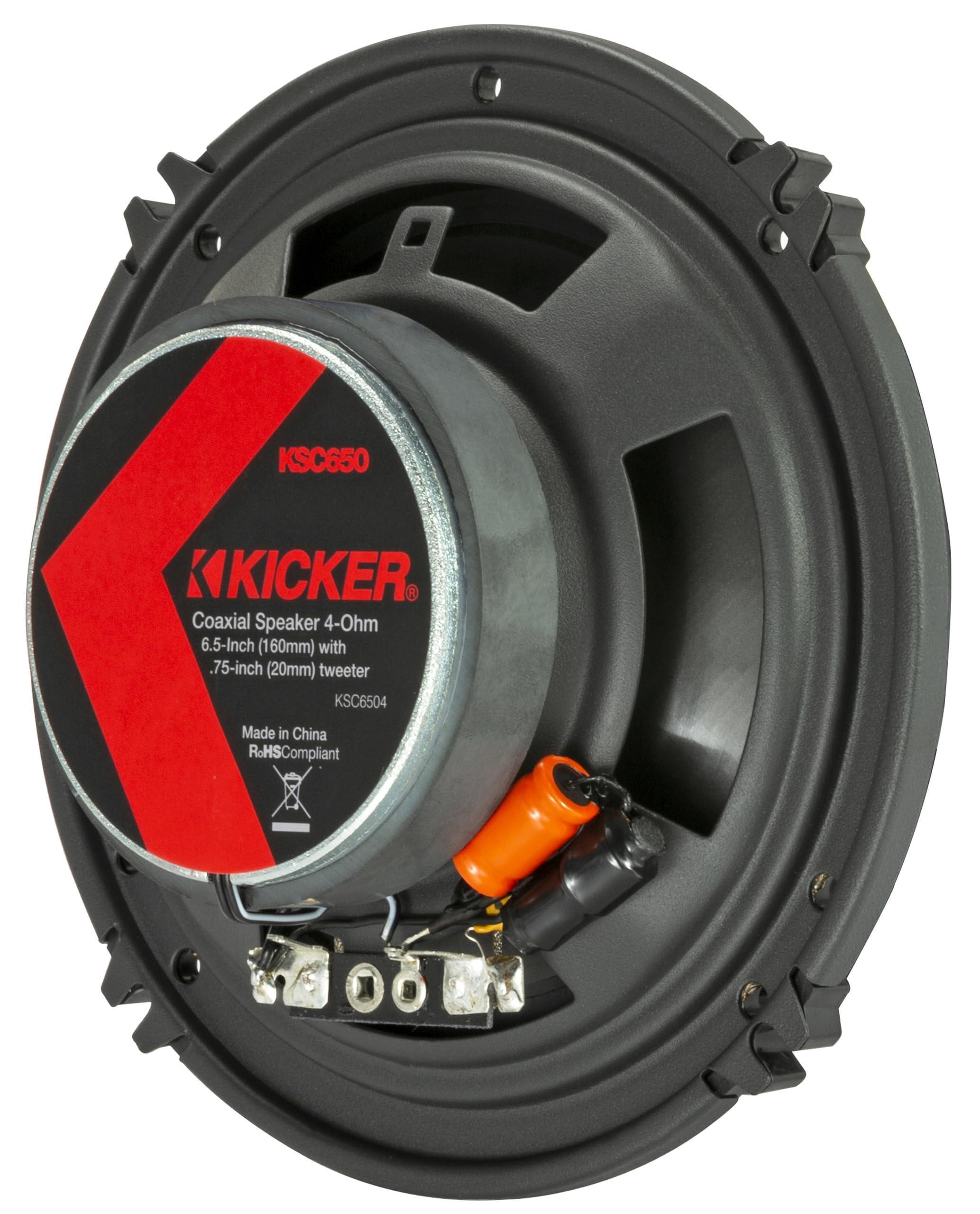 KICKER KICKER 51KSC6504 KS-Series 6.5" Coaxial Speakers with .75" tweeters, 4-Ohm, Pair