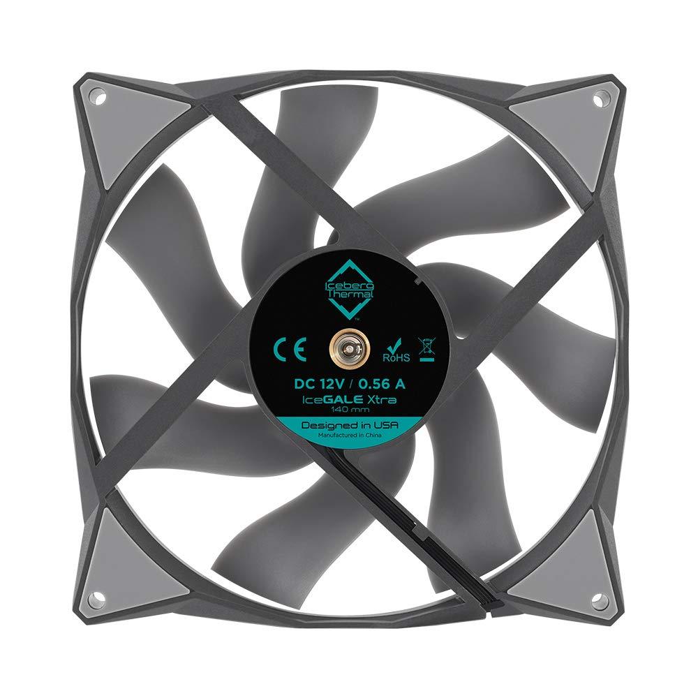 IceGALE Iceberg Thermal IceGALE Xtra 140mm PWM Ball Bearing High Performance Case Fan ((2-Pack) Gray)
