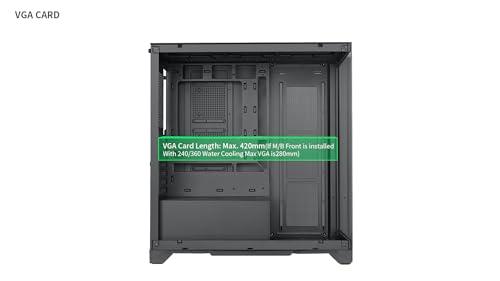 Bluegears Bluegears Bgears b-Pellucid ATX Gaming PC Case. Front and Side Tempered Glass Design with Built in USB C Port. (Fans are Sold Separately!!).