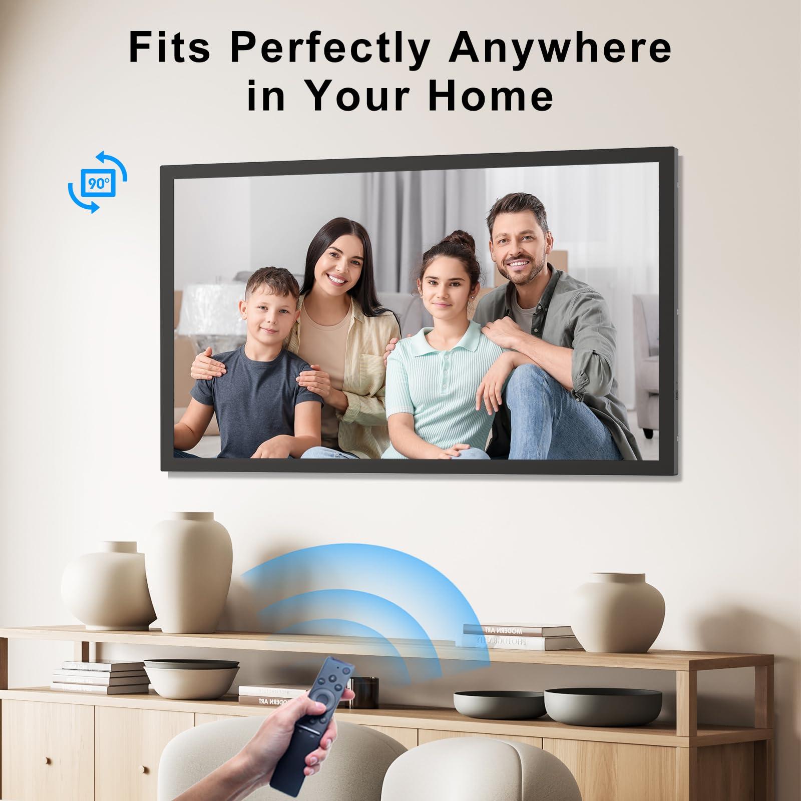 PWOSUN Large Digital-Picture-Frame 21.5" WiFi Photo-Frame - 32GB Digital Picture Frame FHD 1080P, Sync Phone, Light Sensor, Wall-Mounted, Share Photos Videos via App, Email, Free Cloud Storage