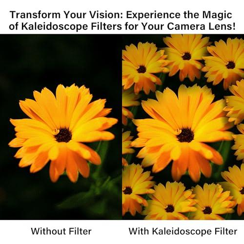 Walking Way Walking Way Kaleidoscope Prism Lens Filter, Special Effect Filters with Multiple Refracting Subjects, Prism Crystal Glass for SLR, Creative Photography (72mm)