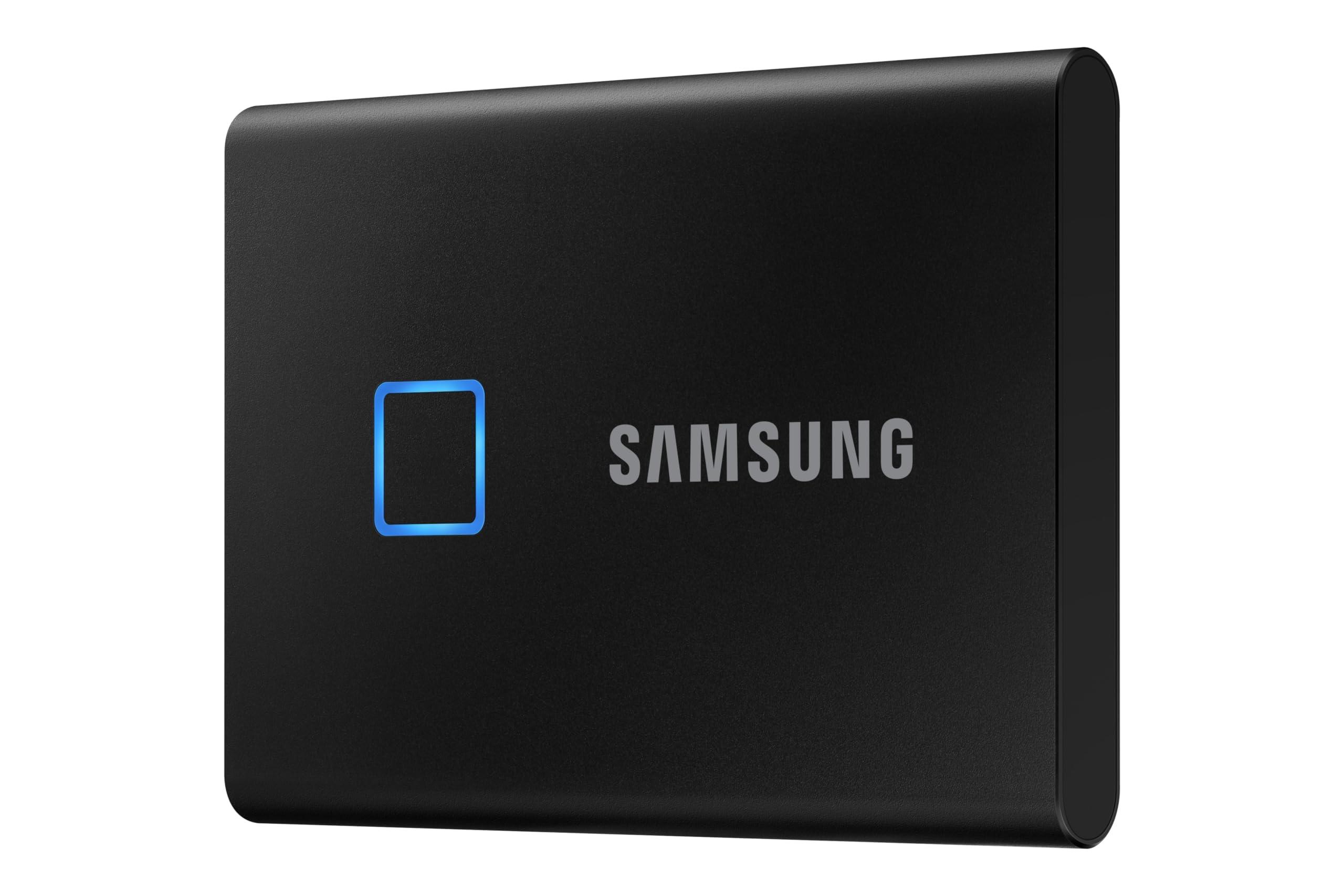 SAMSUNG SAMSUNG T7 Touch Portable SSD 2TB ,up to 1050MB/s, USB 3.2 External Solid State Drive, Black (MU-PC2T0K/WW)