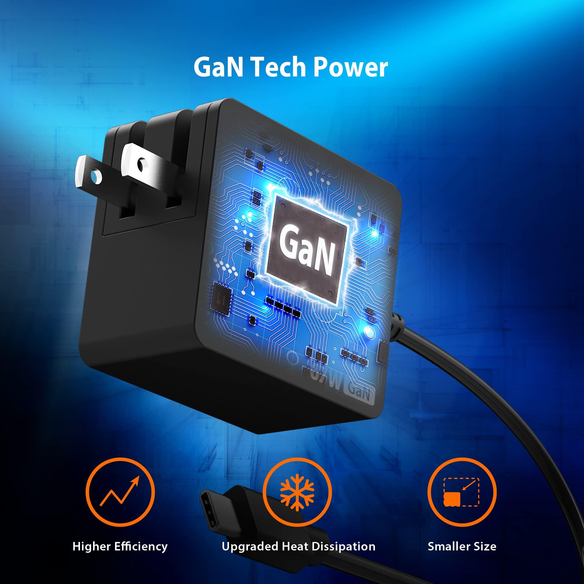 j5create j5create 65W GaN PD USB-C Foldable Mini Charger with HP DC Converter, Suitable for MacBook Pro/Air M2/M1, Dell XPS, HP, iPad Pro, Steam Deck, Laptops, Galaxy S22/S21/S20 (JUP1565)