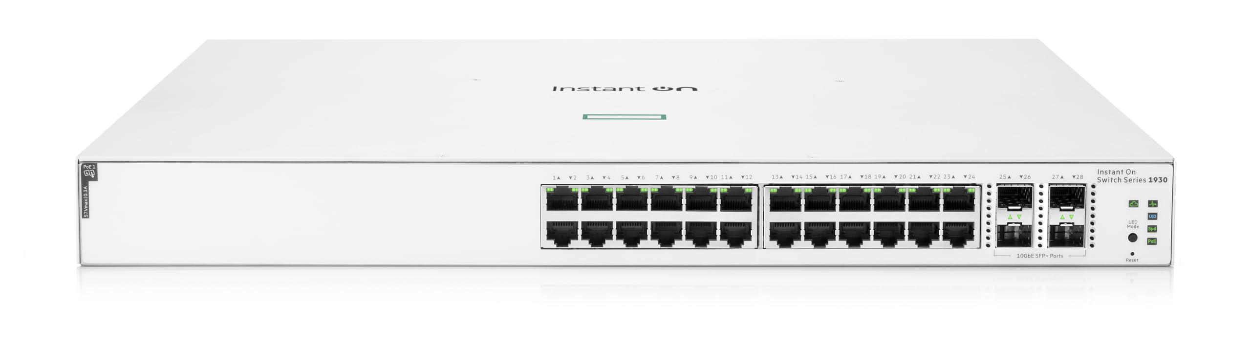 ARUBA Aruba Instant On 1930 28P Gb Ethernet 24xGE PoE (370W), 4X 1G/10G SFP+, L2+ Smart Switch EU Europe Cord (JL684A#ABB)