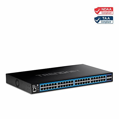 TRENDnet TRENDnet 52-Port Gigabit Web Smart Switch with 10G SFP+ Ports, TEG-3524S, 48 x Gigabit Ports, 4 x 10G SFP+ Ports, Network Ethernet Switch, Lifetime Protection, Black