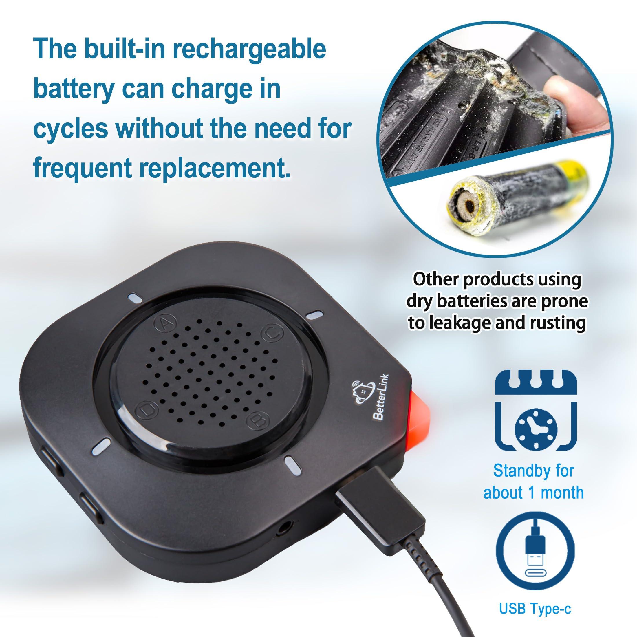 Betterlink 1/2 Mile Long Range Solar Wireless Driveway Alarm System IP65 Weatherproof Outdoor Motion Detectors&Sensor 120dB Siren Sound Light Security Alert System Monitor&Protect Outdoor/Indoor Property(1R4S)