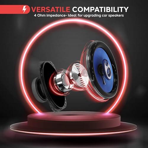 Pyle Pyle 6 x 8 Car Sound Speaker (Pair) - Upgraded Blue Poly Injection Cone 3-Way 360 Watts w/ Non-fatiguing Butyl Rubber Surround 70 - 20Khz Frequency Response 4 Ohm & 1\" ASV Voice Coil - Pyle PL683BL