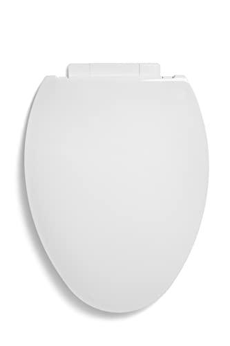 Centoco Centoco Elongated Toilet Seat Soft Close, Closed Front with Cover, Premium Seat, Plastic, Made in the USA, Crane White (Cotton/Bright)