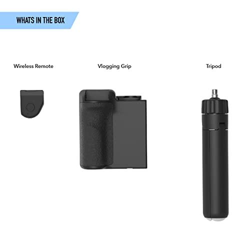 DigiPower DigiPower Pocket Grip Stabilizer with Wireless Shutter Remote & Table-Top Mini Tripod for Mobile Phone, Works with iPhones & Android Smartphones for Filming YouTube, TikTok, & Instagram Videos,