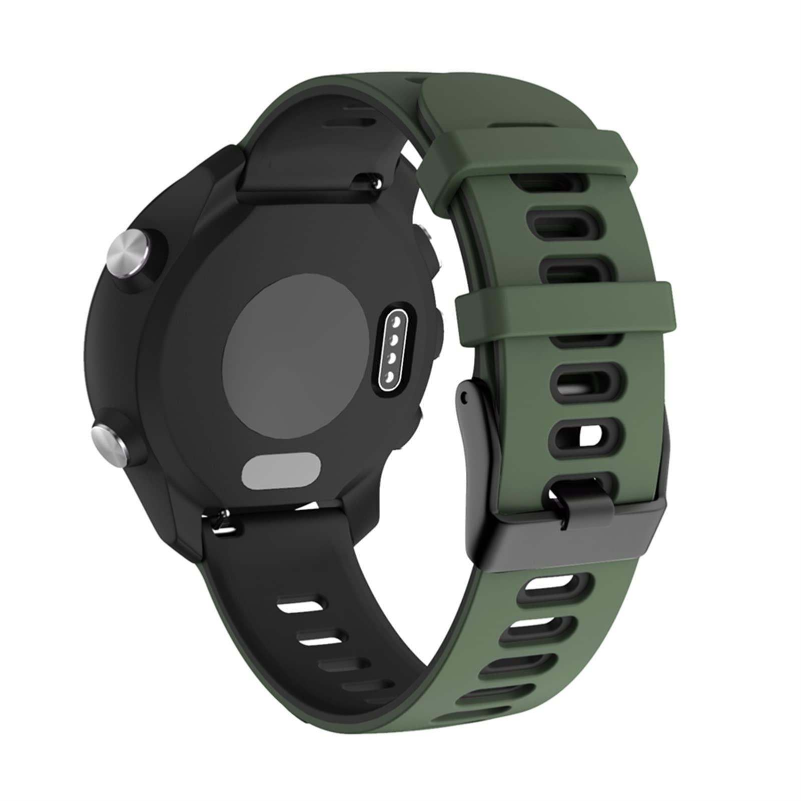 TPUOTI TPUOTI Silicone Watchband for Garmin Forerunner 245 245M 645 Watch Strap Wristband for Garmin Vivoactive 3 Watchband (Color : Black Gray, Size : Forerunner 245 245M)