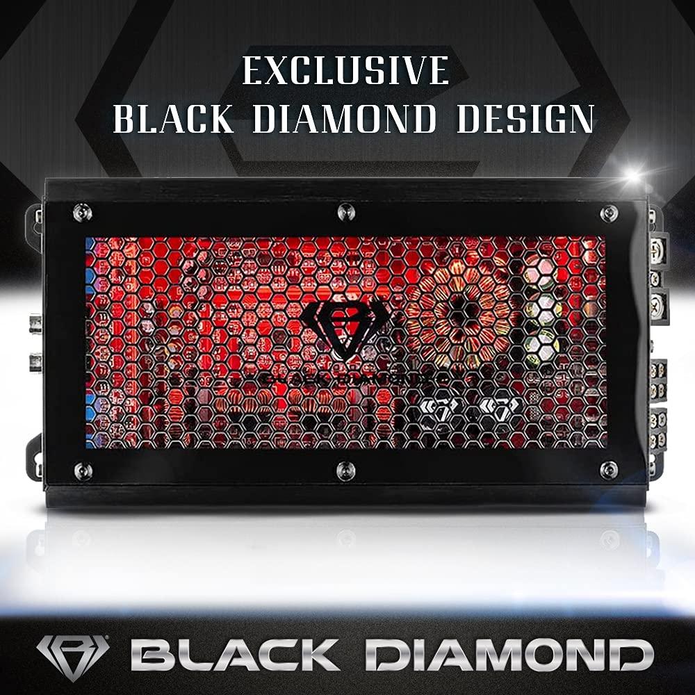 BLACK DIAMOND Black Diamond DIA-K4 Car Audio Amplifier 4 Channel, Full Range, Class D, 2000 Watts Max Power, Acrylic Window with Red LED Lighting