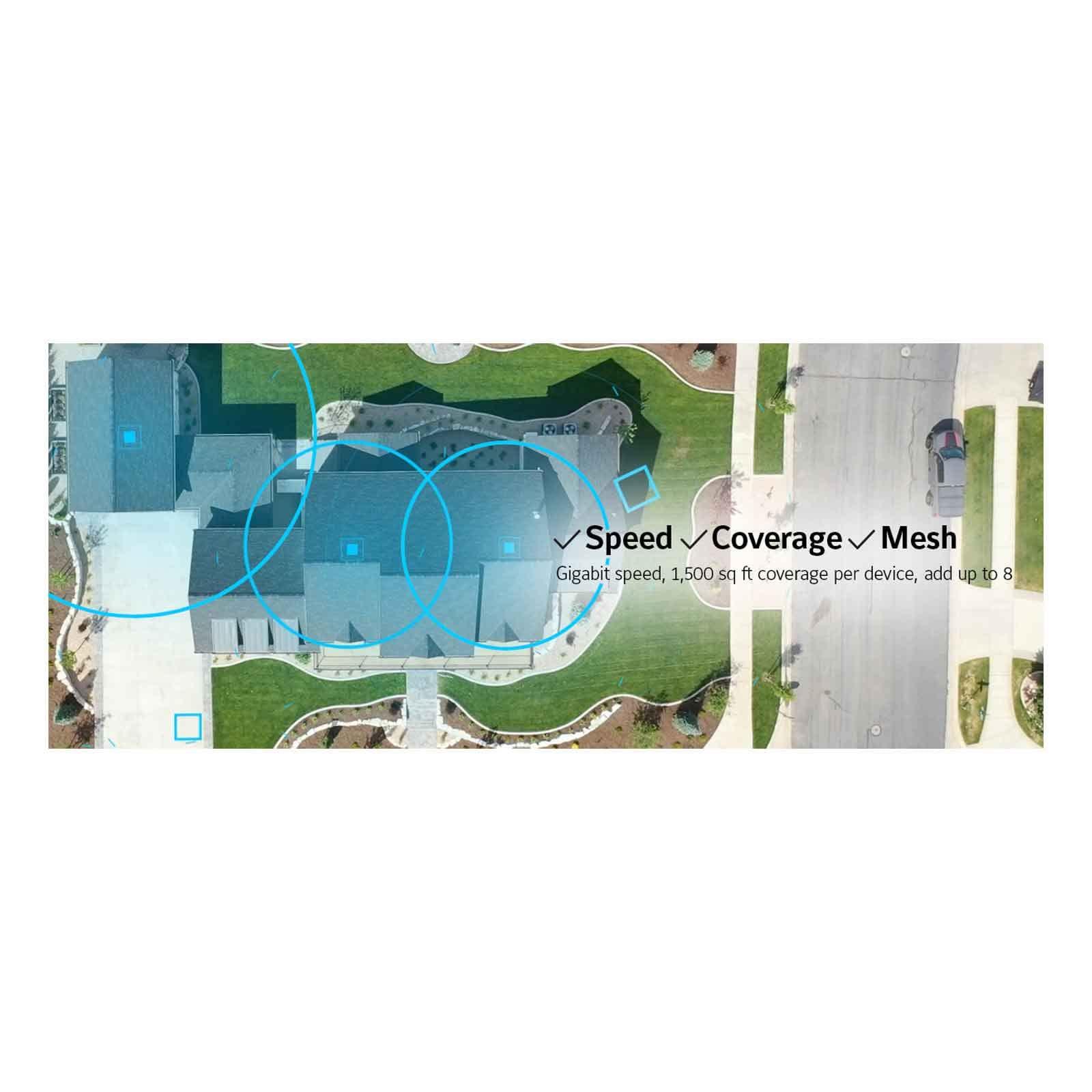 Qolsys Qolsys IQWF6 IQ WiFi 6 Wi-Fi Router Mesh System, 1500 sq ft Coverage, Can Add up to 8 Nodes, Independent or Parallel, IQ Panel Integration Compatibility, 2.4GHz/5GHz, IPv4 and IPv6, 1x LAN / 1x WAN