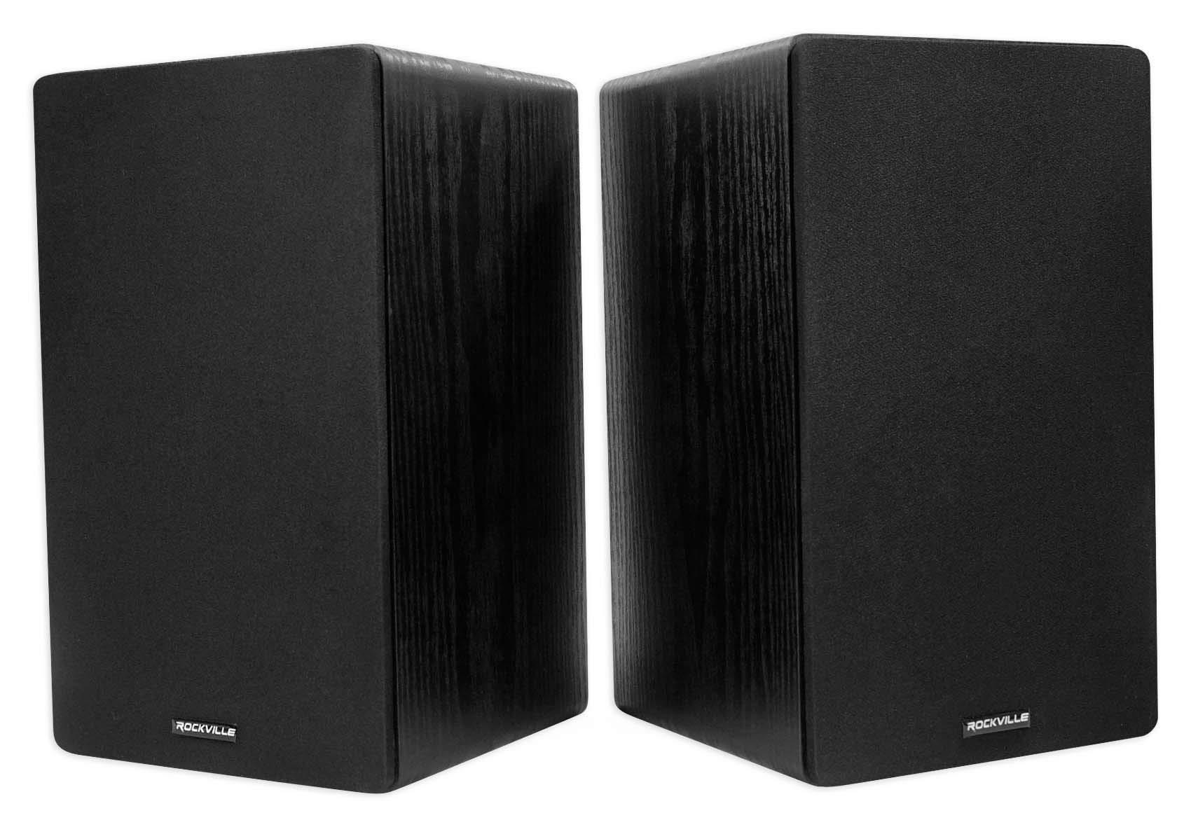 Rockville Rockville Pair RockShelf 64B Black 6.5" Home Bookshelf Speakers w/37 Stands