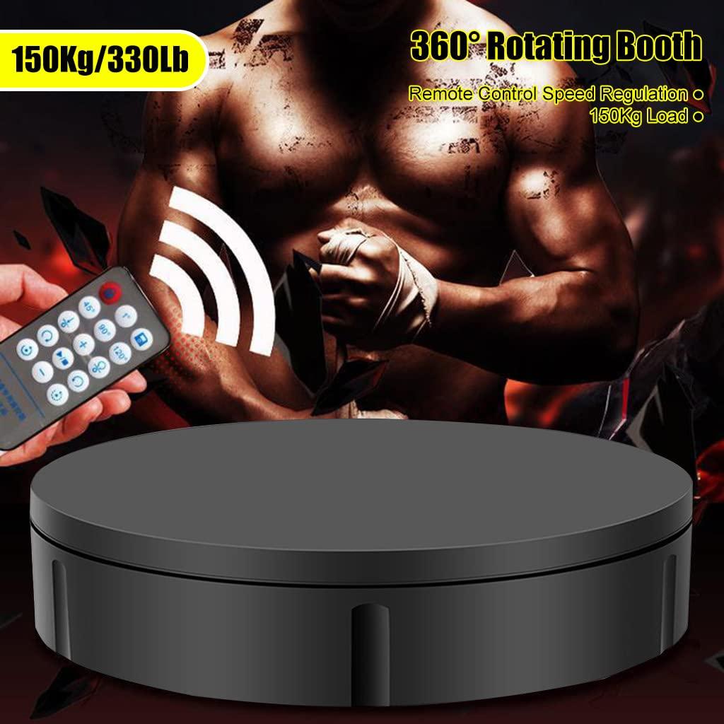 FONOBO FONOBO Rotating Display Stand, 330Lb/150Kg Load Bearing, 12 in Photography Motorized Display Turntable for Mannequin 360 Show,Black