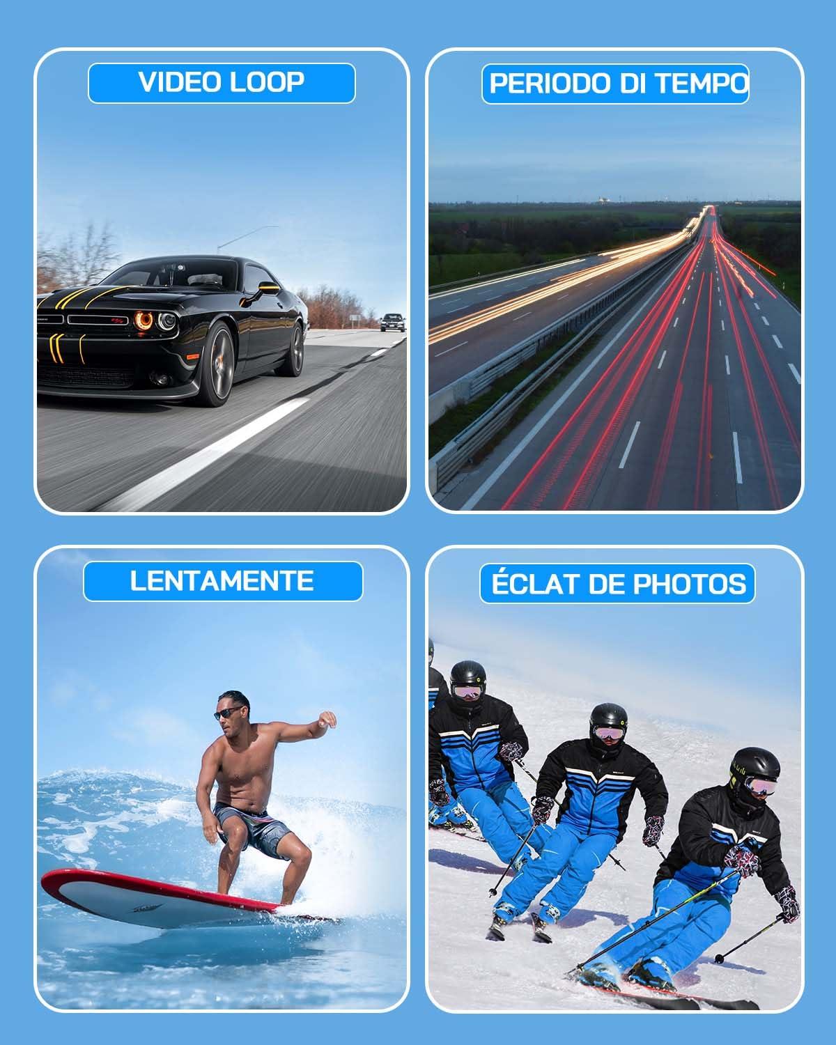 WOLFANG WOLFANG Action Camera 4K 20MP GA100, Waterproof 40M Underwater Camera for Snorkeling, EIS Stabilization WiFi 170 Wide Angle Helmet Camera for Vlogging with External Microphone, Remote Control