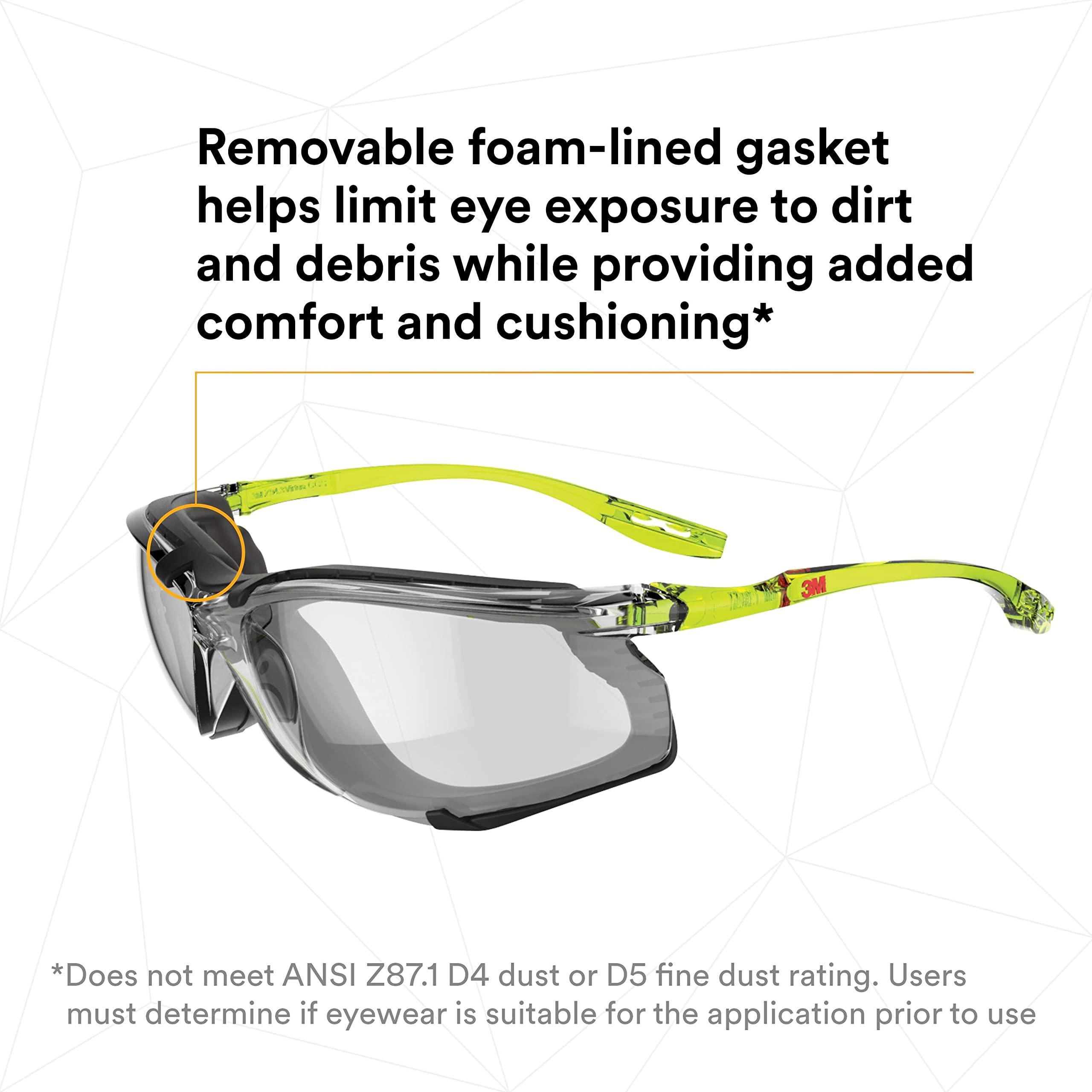 3M 3M Safety Glasses, Solus CCS Series, ANSI Z87, Scotchgard Anti-Fog Coating, Gray I/O Lens, Corded Ear Plug Control System, Removable Foam Gasket, SCCS07SGAF-GRN-F