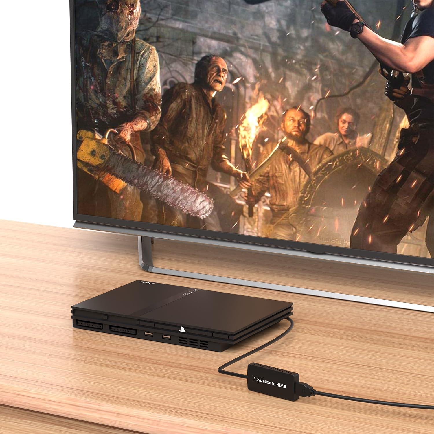 Y.D.F Y.D.F PS2 to HDMI Adapter PS2 HDMI Cable PS2 to HDMI Converter Support 4:3/16:9 Screen Aspect Ratio Switch. Works for PlayStation 1/ PlayStation 2 HD Link Cable PS1 HDMI Adapter PS2 HDMI Converter