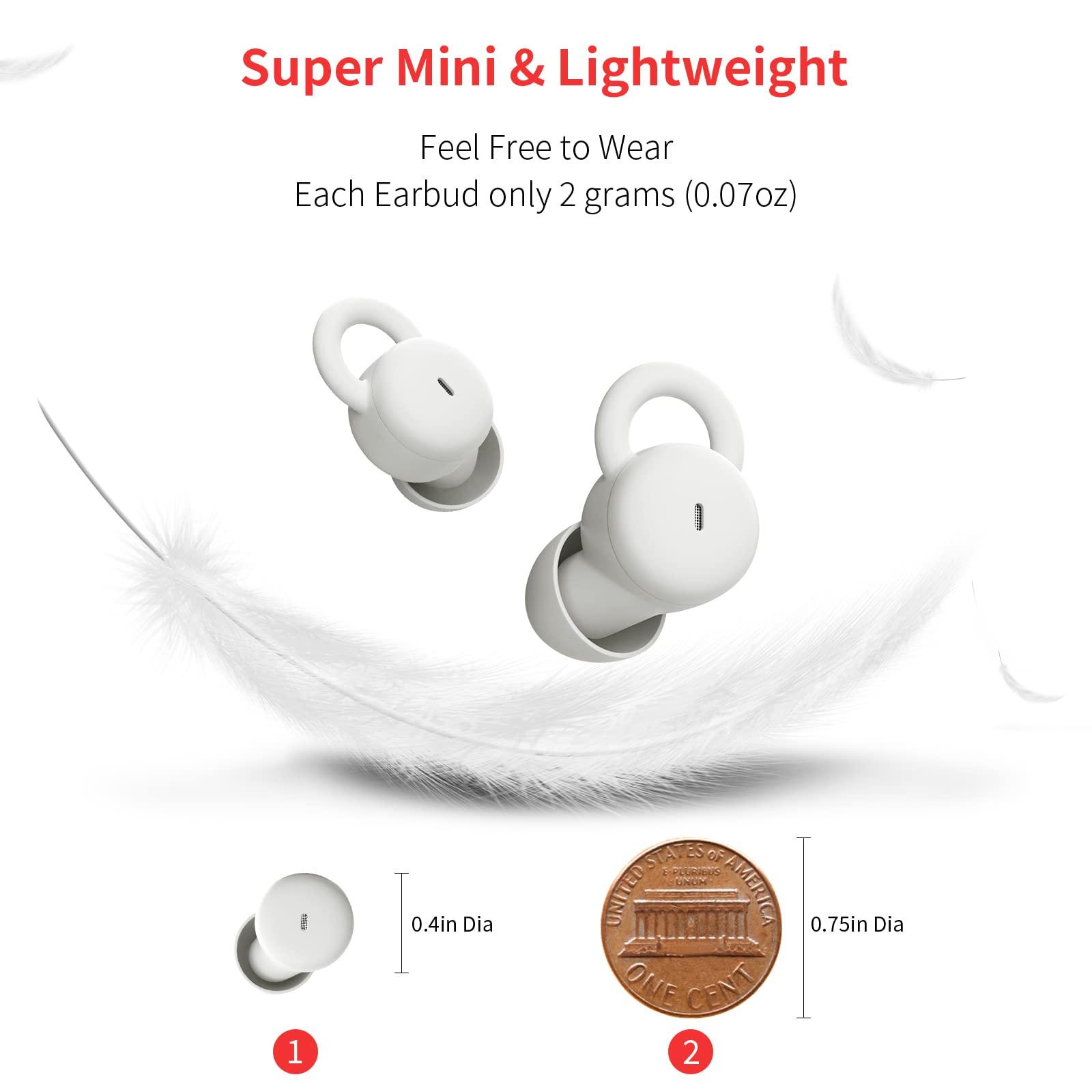 wedoking Small Sleep Earbuds Comfortable Sleeping Headphones for Side Sleeper Noise Blocking Bluetooth Sleepbuds in-Ear Soft Mini Invisible Buds for Working