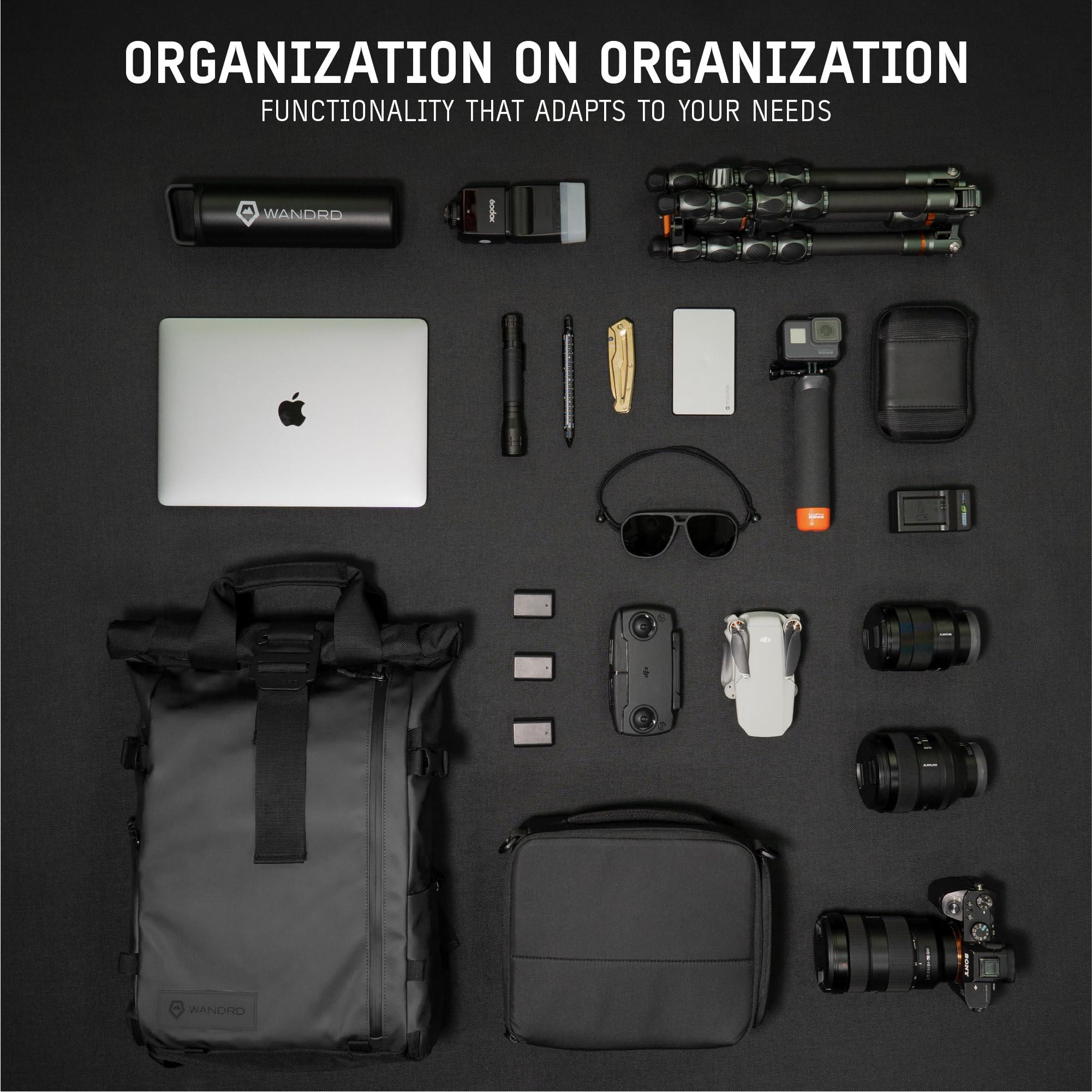 WANDRD WANDRD PRVKE 21L, V3 Backpack: Weather-Resistant Travel & Camera Backpack with Laptop Sleeve, Quick Side Access, Clamshell Opening Ideal Photography & Travel Bag (Black)