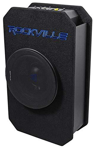 Rockville Rockville RMW8A, 8\" 800W Powered Truck Subwoofer, Class D Amp, Slim Ported Enclosure, Includes Remote Bass Knob, Perfect for Deep Bass in Compact Spaces