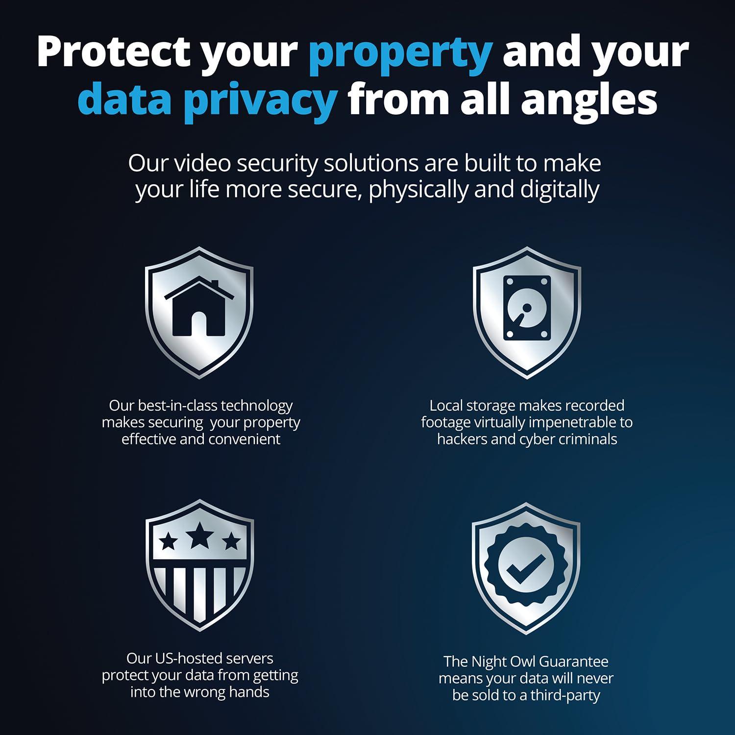 Night Owl Night Owl Power Over Ethernet 12 Channel NVR Video Home Security Camera System with (8) Wired IP 4K HD Indoor/Outdoor Deterrence Cameras and 2TB Hard Drive (Add up to 4 Wi-Fi Cameras)