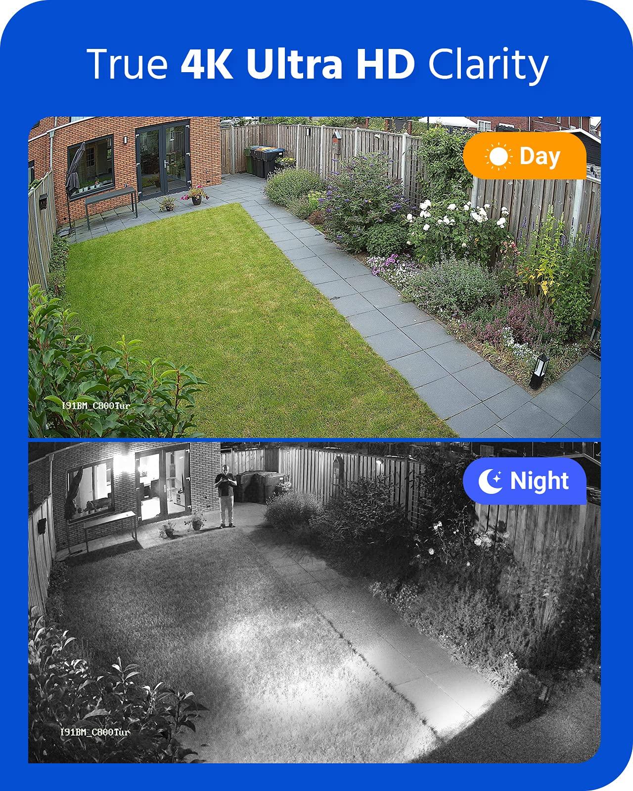 ANNKE ANNKE H800 PoE Security Camera System, 8 Channel H.265+ UHD 4K PoE NVR with 8 x 8MP (2160P) Outdoor Surveillance IP Cameras, Audio Recording, 120dB WDR & 3D DNR, 100ft Night Vision, 3TB HDD Included