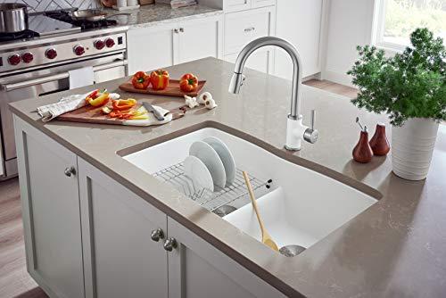 BLANCO BLANCO, White 442074 DIAMOND SILGRANIT 50/50 Double Bowl Undermount Kitchen Sink with Low Divide