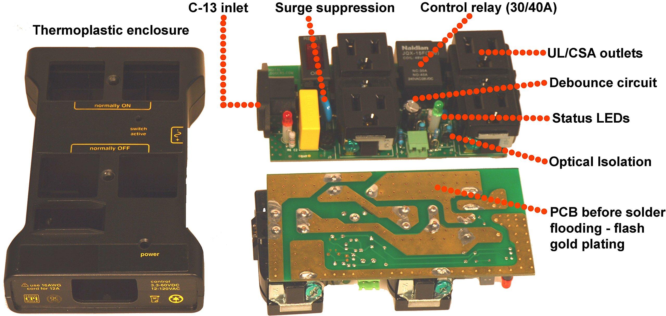 DLI 705020645490 Iot Relay - Enclosed High-Power Power Relay for Arduino, Raspberry Pi, PIC or WiFi, Relay Shield