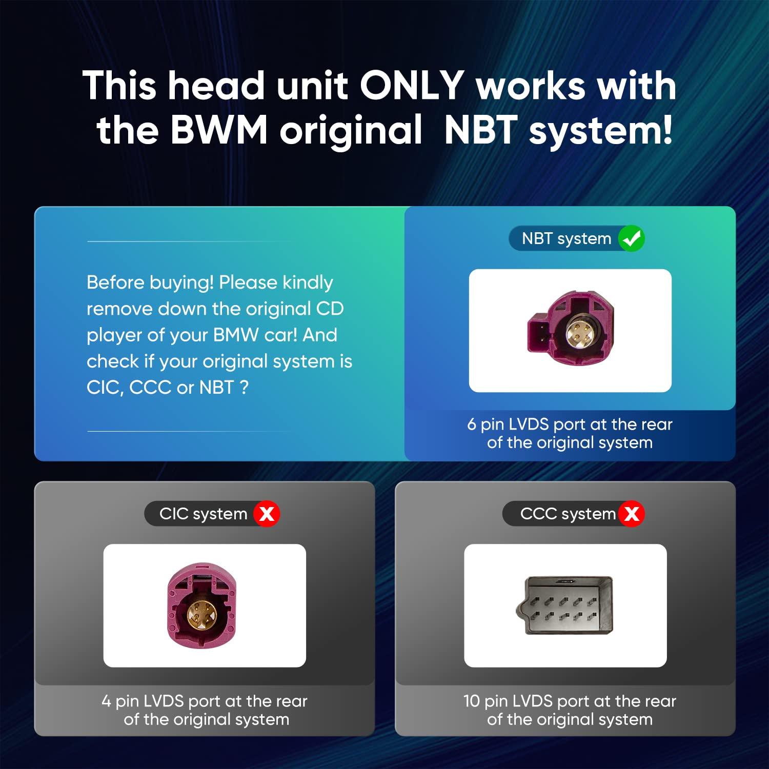 AINAVITO 10.25 inch IPS Touch Screen Car Stereo Wireless CarPlay Wireless Andriod Auto for BMW 3&4 Series(2013-2016) with NBT System, Bluetooth, Multimedia Receiver, SWC Car Radio USB Music HD Video Play