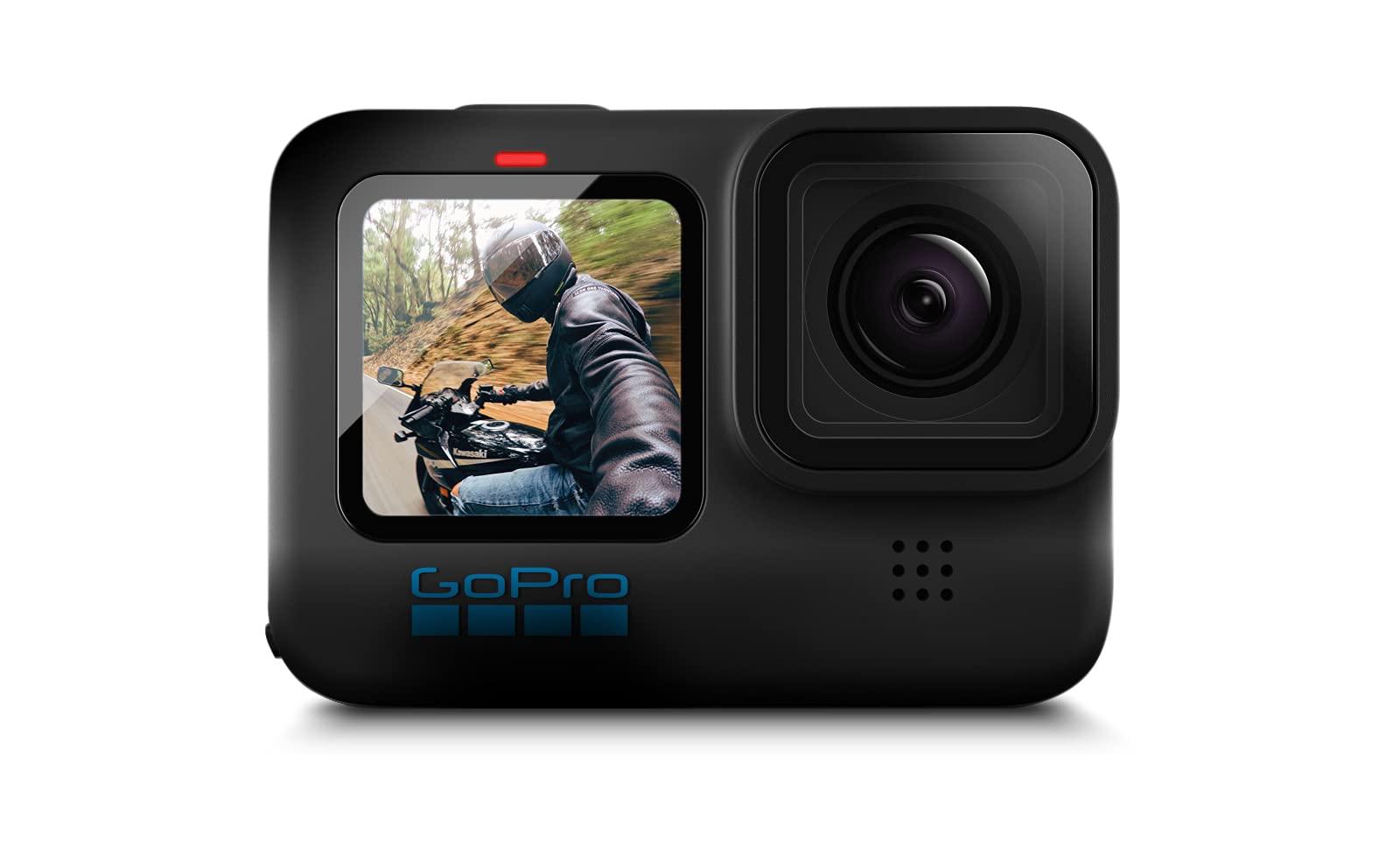 GoPro GoPro HERO10 (Hero 10) Black - Waterproof Action Camera with Front LCD and Touch Rear Screens, GP2 Engine, 5K HD Video, 23MP Photos, Live Streaming, + 64GB Extreme Pro Card and 2 Extra Batteries