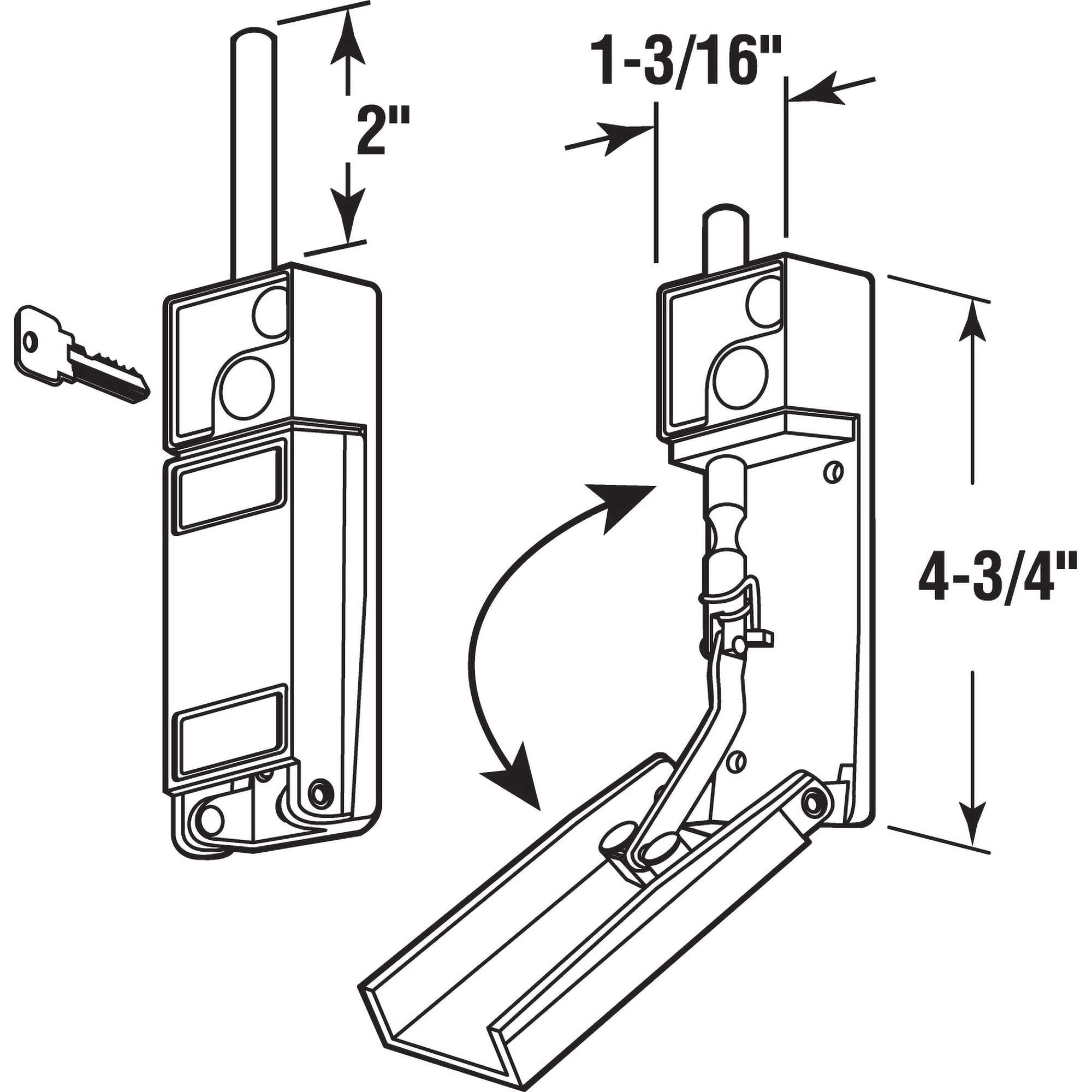 Defender Security Prime-Line U 9997 Aluminum, Sliding Patio Door Keyed with Bolt Lock (Single Pack)