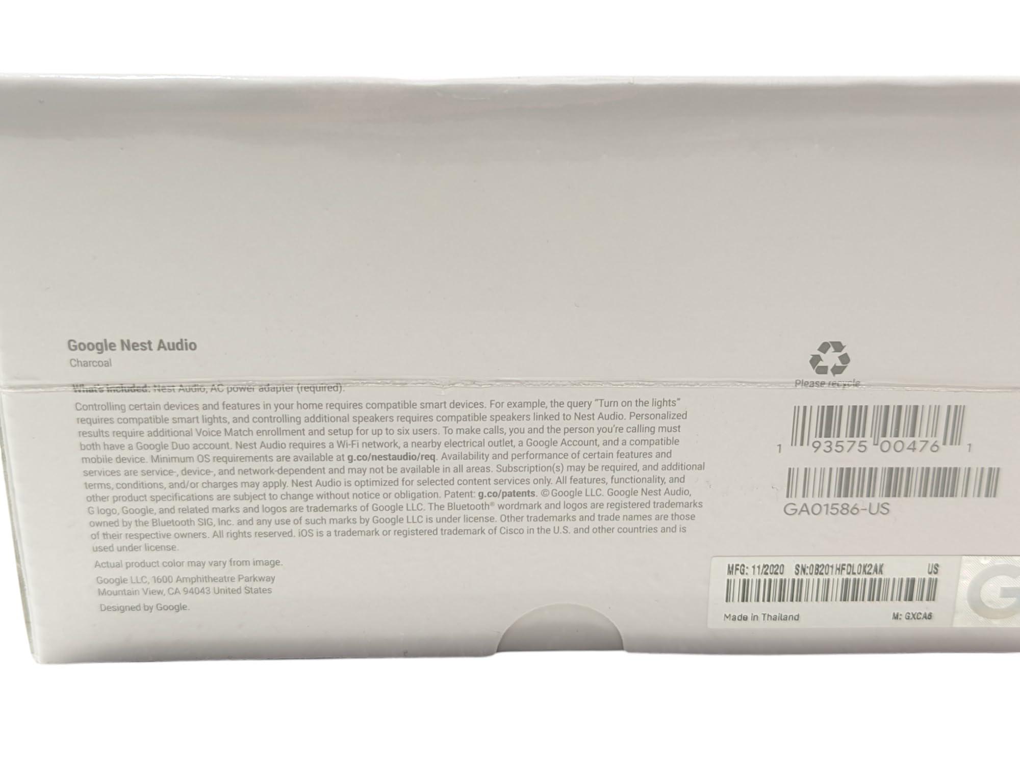 Google Google Audio Bluetooth Speaker - Wireless Music Streaming, Powerful Sound, Assistant Built-in, Wi-Fi and Bluetooth Connectivity, Smart Home Control, Stereo Pairing (Charcoal)