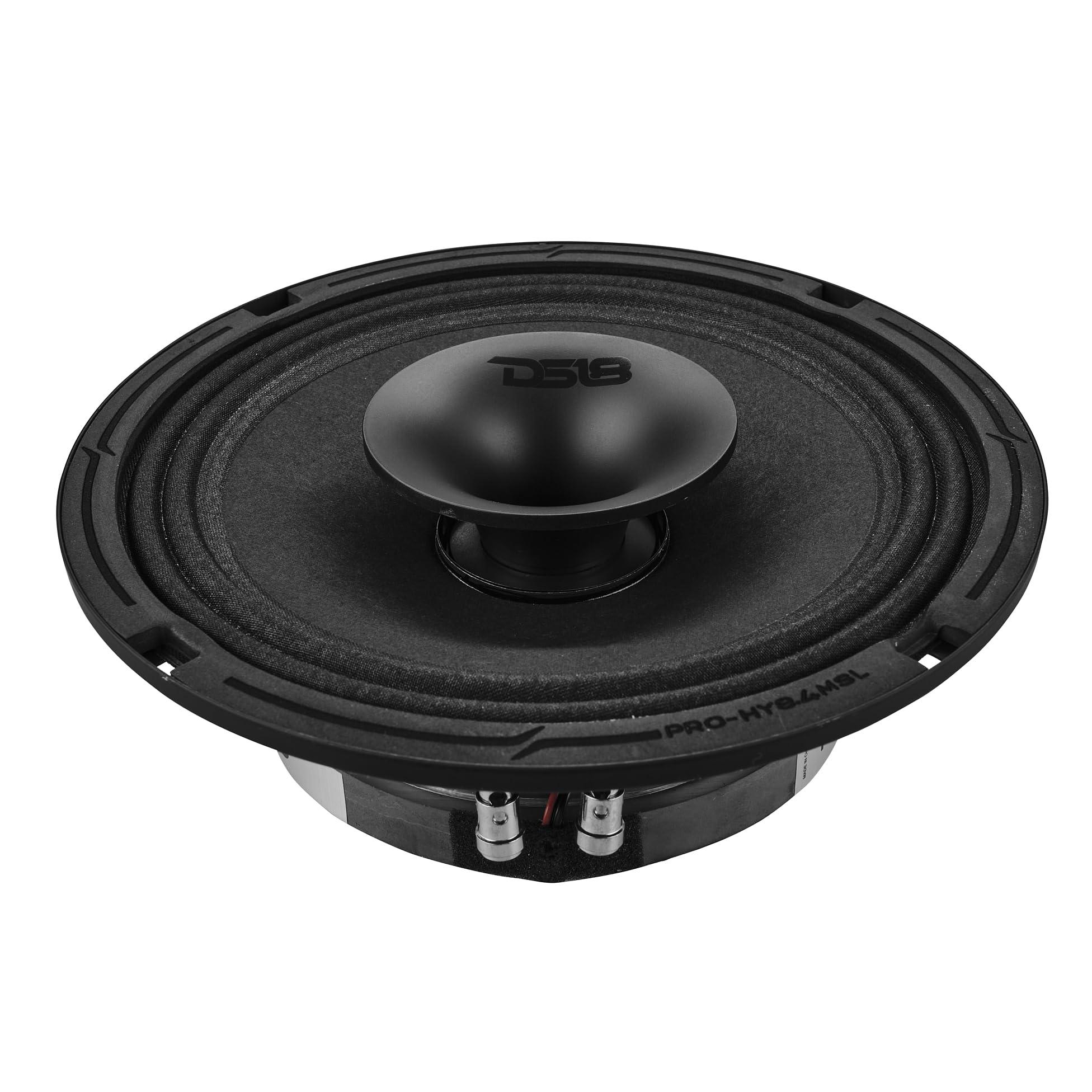 DS18 DS18 PRO-HY8.4MSL 8 Inches Shallow Hybrid Mid-Range Car Audio Loudspeaker with Built-in Driver and Grill Included 400W Max 200W RMS 4 Ohms (1 Speaker)
