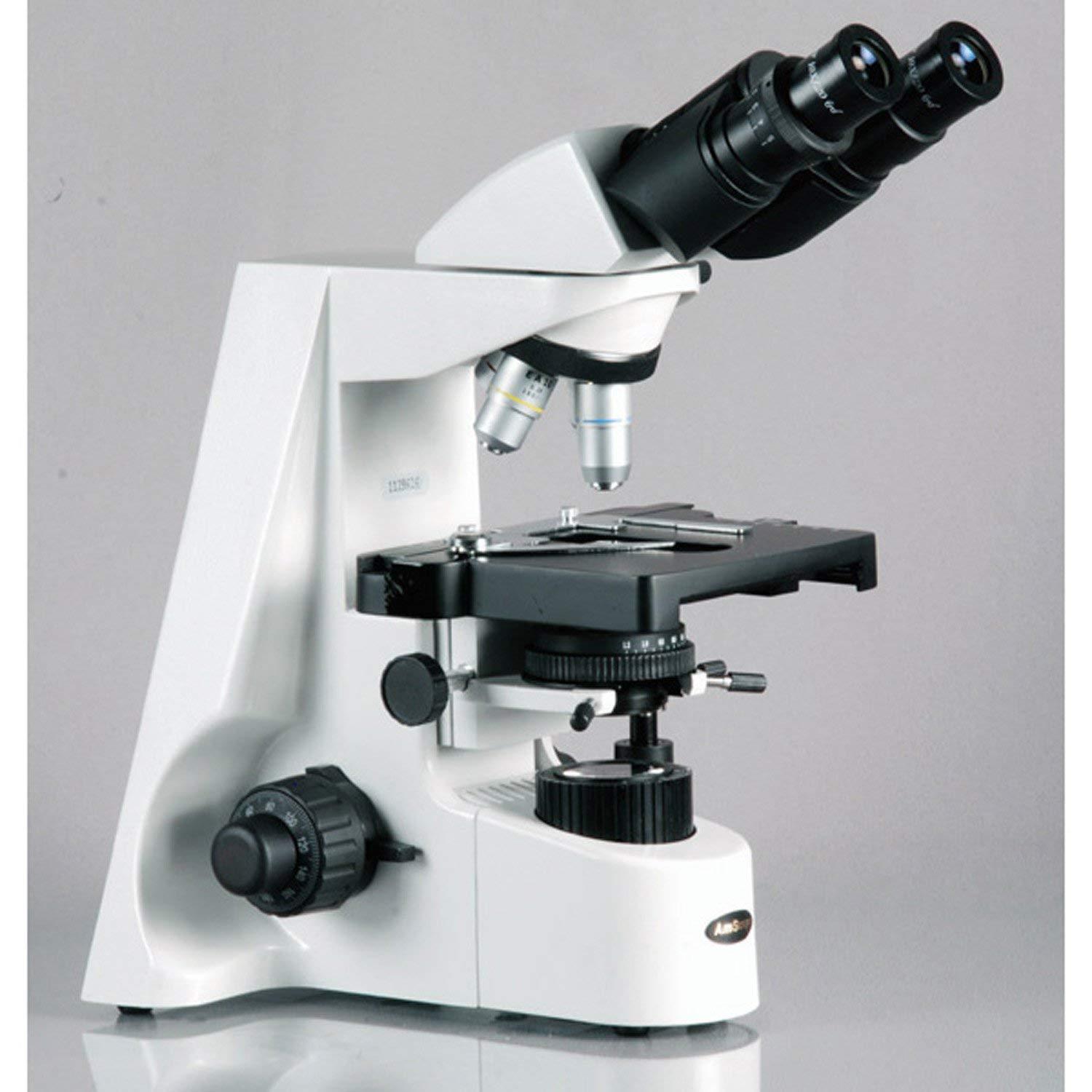 AmScope AmScope B660A 1500X Siedentopf Binocular Compound Microscope, 40X-1500X Magnification, WH10x and WH15x Super-Widefield Eyepieces, Semi-Plan Objectives, Brightfield, Kohler Condenser, Double-Layer Mechanical Stage