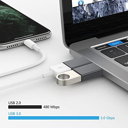 nonda nonda USB C to USB 3.0 Adapter (2 Pack), Fit Side-by-Side USB C Adapter, USB C to USB Female 3.0 Adapter for iMac 2021, MacBook Pro 2021/20, MacBook Air 2021/20, iPad Pro 2021 and More Type-C Devices