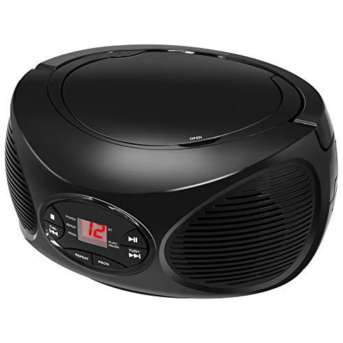 GPX GPX Portable Bluetooth FM Radio Boombox and CD Player, Black (BCB119B)