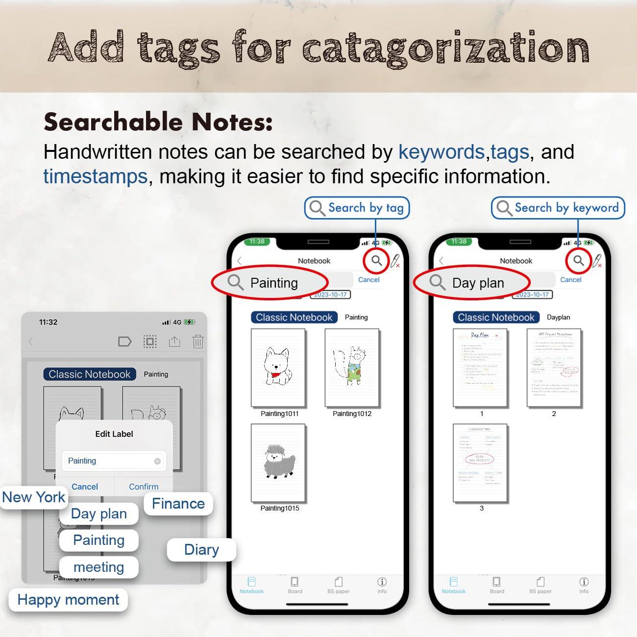 Ophayapen Ophayapen Digital Smart Pen+Small Notepad, Real-time Sync for Digitizing, Storing, and Sharing Paper Notes, Ideal for Note Taking, Drawing, Classroom, Meetings, Compatible with Android and iOS