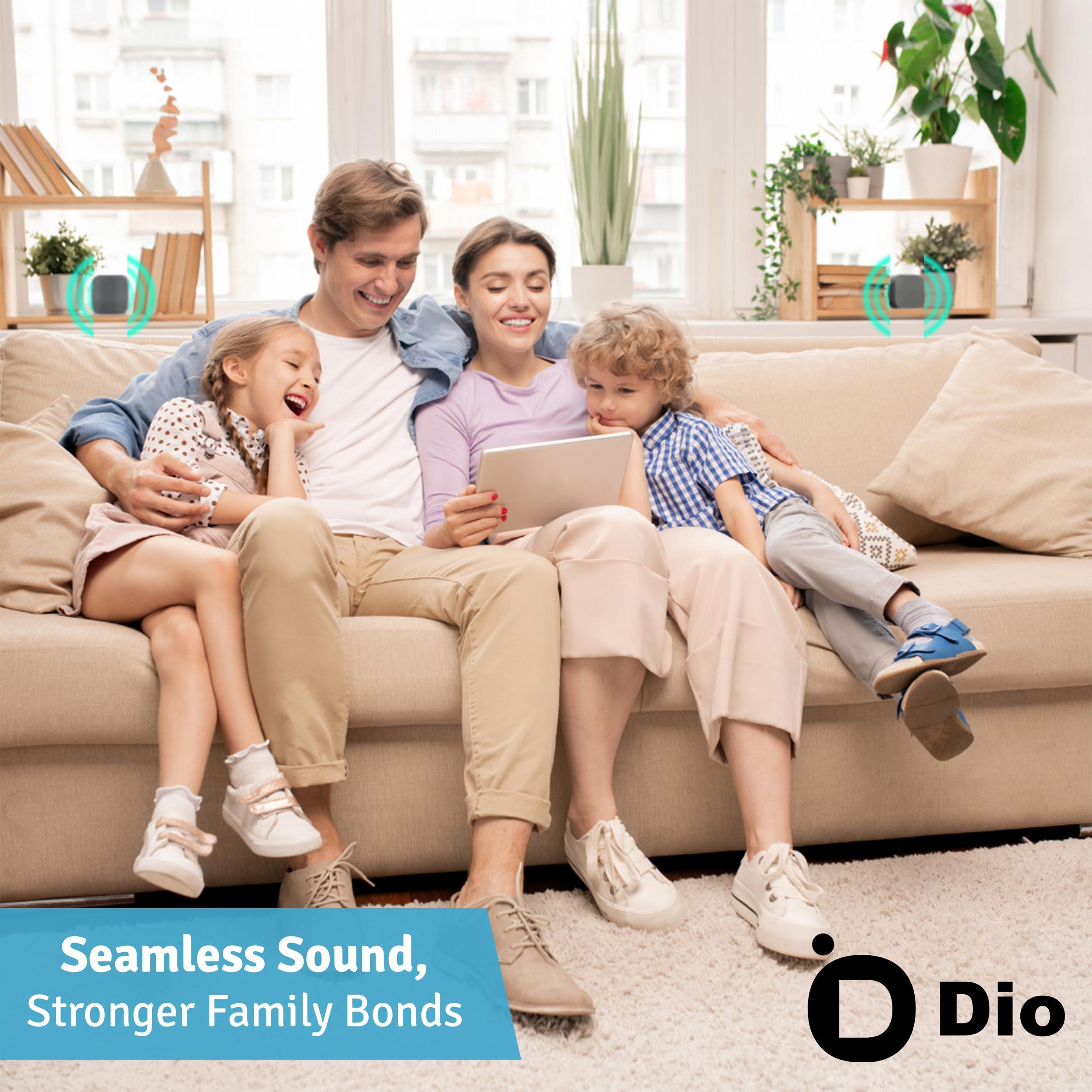 Dio Technologies Dio Node Multiroom Wi-Fi Home Speakers (3-Pack), Immersive Sound System, Works with AirPlay 2 and Other Apple Devices, Easy to Connect, Spotify Player