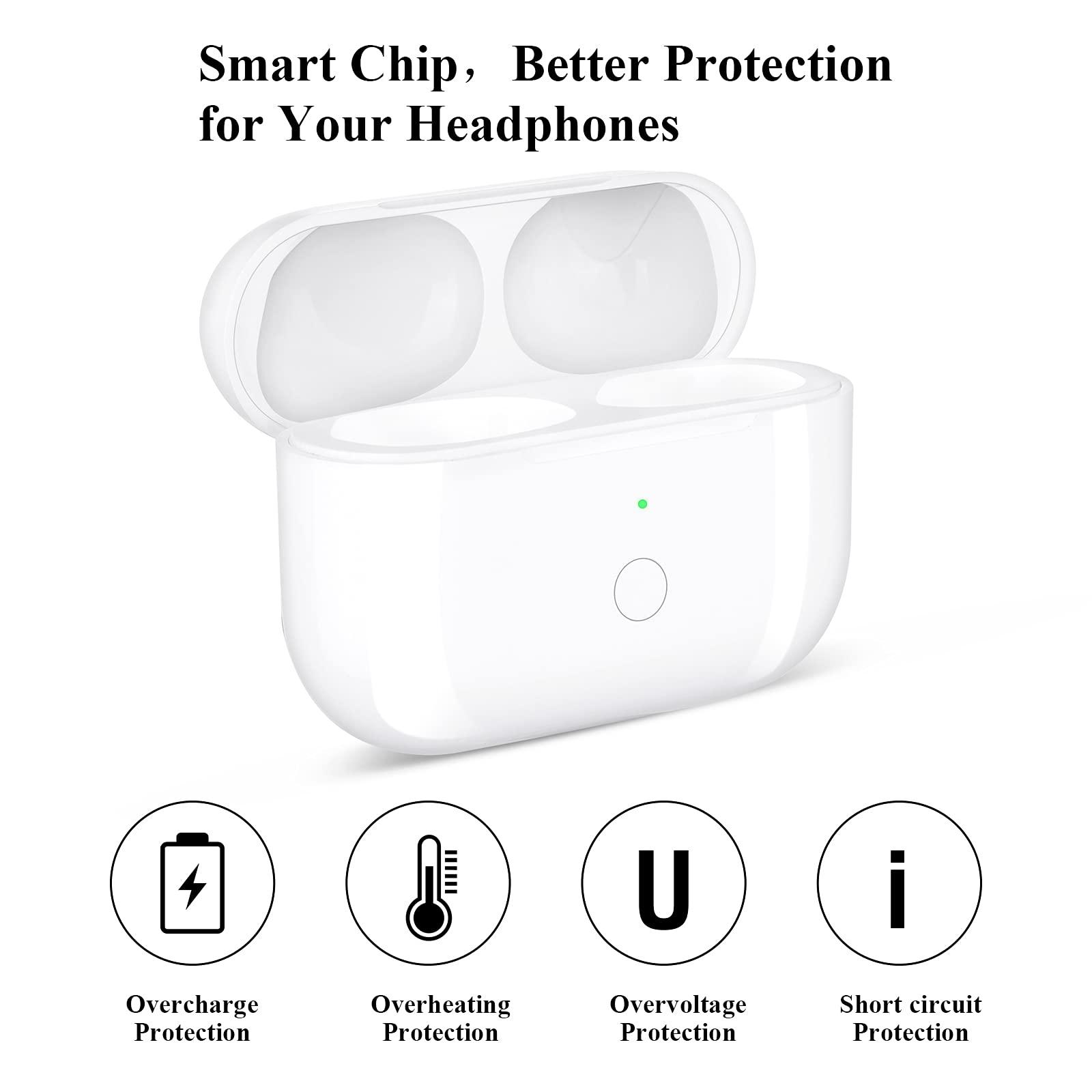Pennant Patches Wireless Charging Case Compatible for AirPod Pro, Charger Case Replacement for Air Pod Pro with Bluetooth Pairing Sync Button