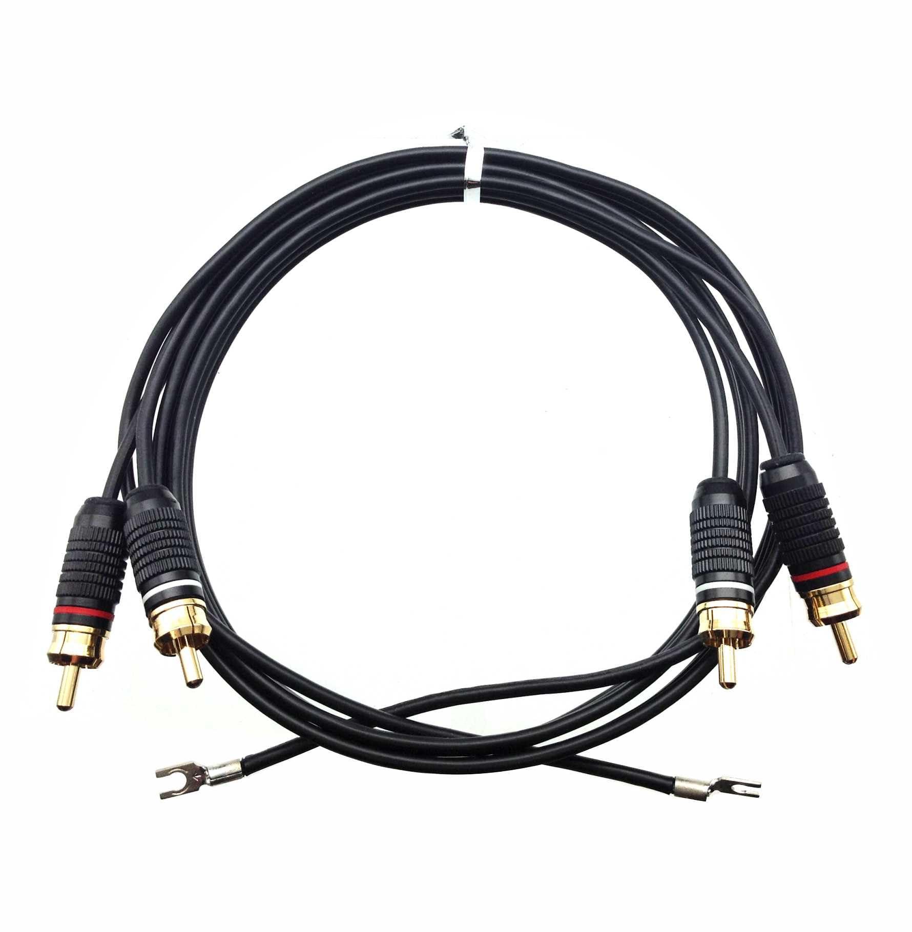 American Recorder American Recorder Turntable Cable with Ground Terminal RCA to RCA, 1 Meter (3.3 feet)