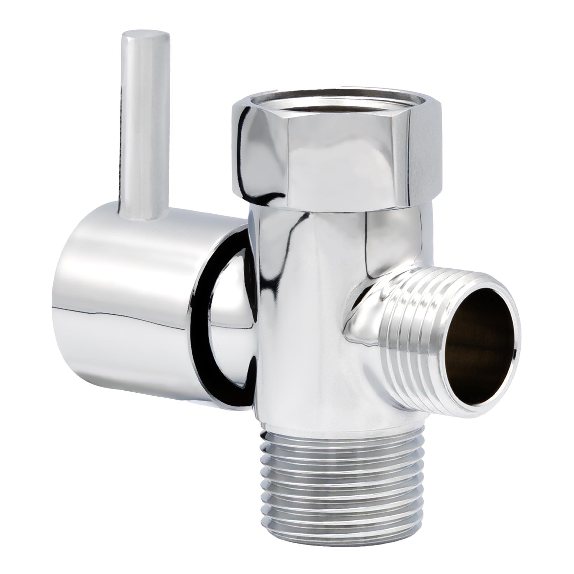 LUXE Bidet LUXE Metal T-adapter with Shut-off Valve, 3-way Tee Connector, Chrome Finish, for Luxe Neo Bidets