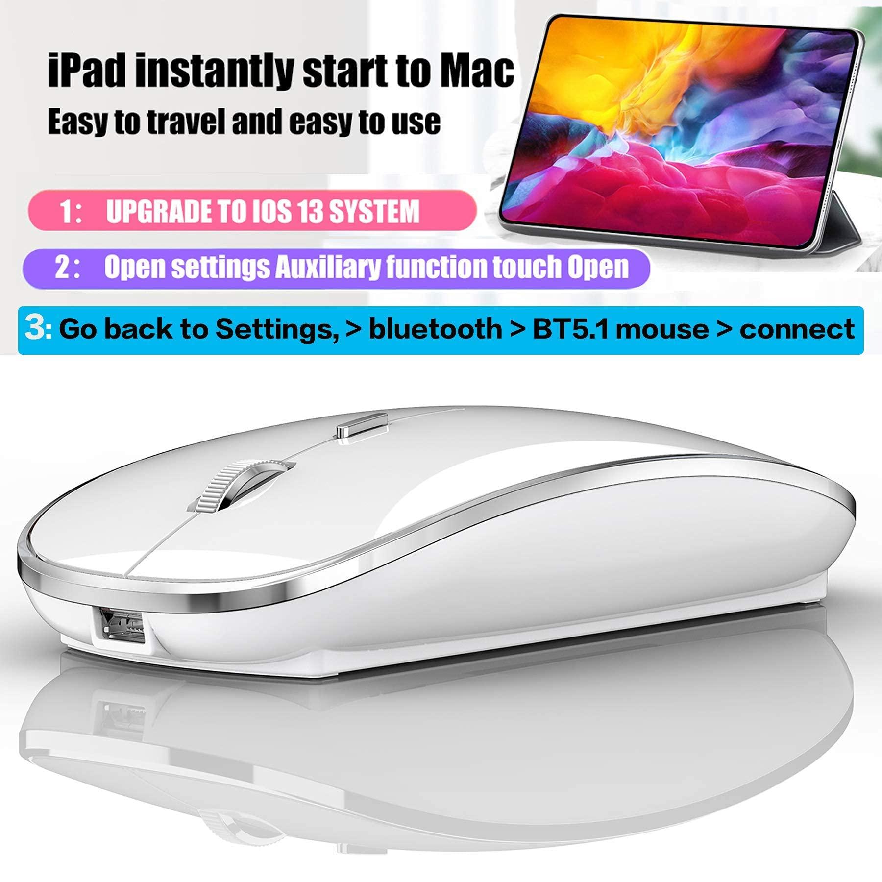 Harfoowo Bluetooth Mouse for iPad pro iPad Air Mac MacBook Pro MacBook Air MacBook Laptop Chromebook Win8/10/11 HP DELL PC
