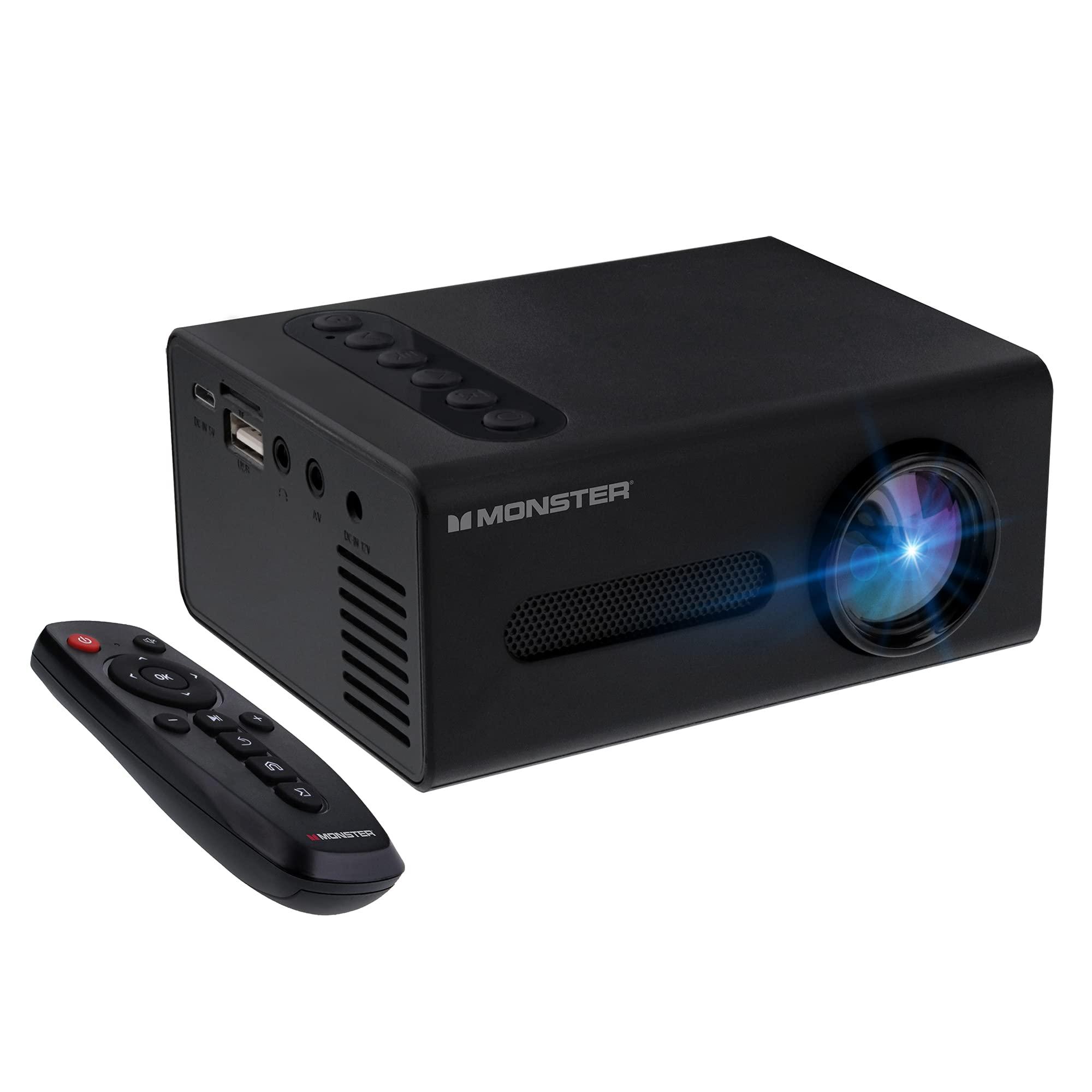 XTREME DIGITAL LIFESTYLE ACCESSORIES Monster Image Mini Small Format LCD Projector 1920x1080 HD Quality, Project Up To 8 Feet Away, Works On Projection Screens Ranging from 20-80 Inches. Supports Any Format With Universal HDMI Cable
