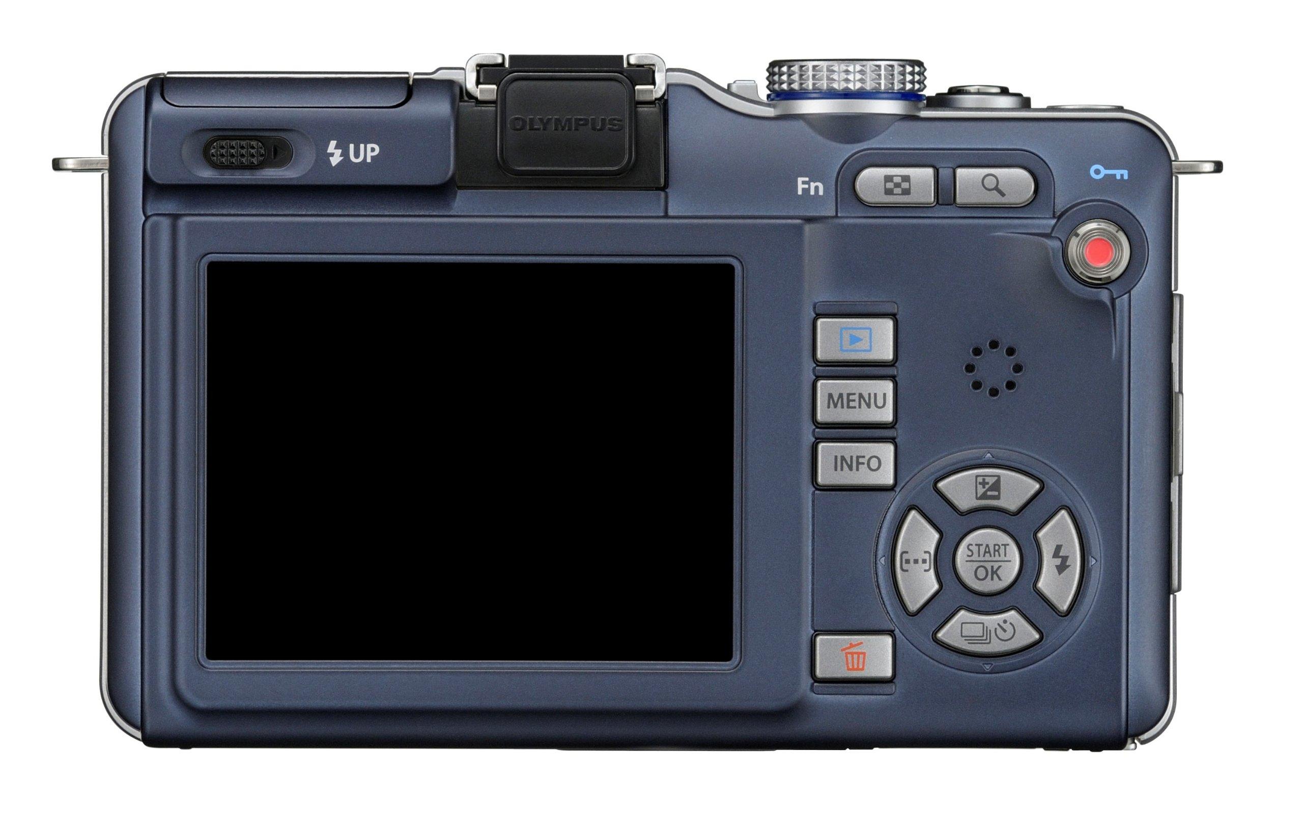 Olympus OM SYSTEM OLYMPUS PEN E-PL1 12.3MP Live MOS Micro Four Thirds Mirrorless Digital Camera with 14-42mm f/3.5-5.6 Zuiko Digital Zoom Lens (Slate Blue) (Old Model)