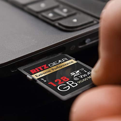 Ritz Gear Ritz Gear Extreme Performance 128GB [10-Pack] SDXC V30 UHS-I Class 10 Storage Card | 90/60 MB/s Read/Write Speed for DSLR & 3D Camera, 4K HD Video, Pro Videographers & Vloggers