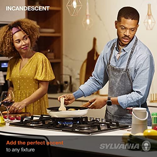 LEDVANCE SYLVANIA Double Life Incandescent Light Bulb, B10, 40W, Dimmable, Candelabra Base, 285 Lumens, Frosted - 6 Count (Pack of 1) (15323)