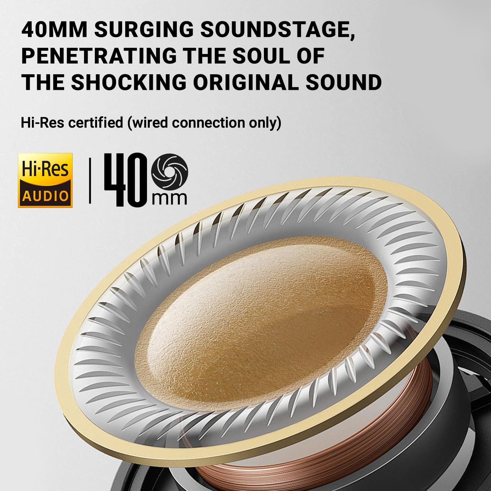 Edifier Edifier V80 Hybrid Active Noise Cancelling Headphones, True Wireless Over Ear Bluetooth Headset with 45H Playtime Hi-Res Audio Fast Charging Multipoint Connection for Travel Home Office (Brown)