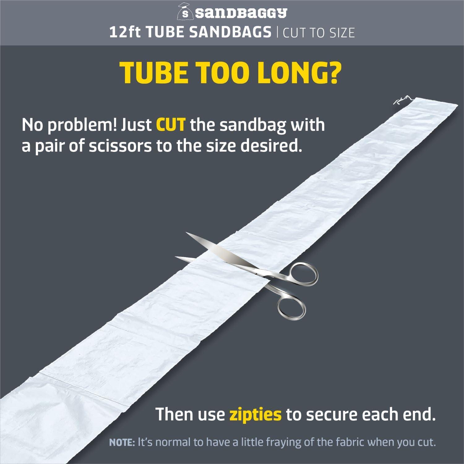 Sandbaggy Sandbaggy Empty Tube Sandbags w/UV Protection | Helps Build Earthbag Homes Faster | Sandbag Protects Homes & Businesses from Flooding | Similar to SuperAdobe Bags (14 in. Wide x 12 ft Long, 25)