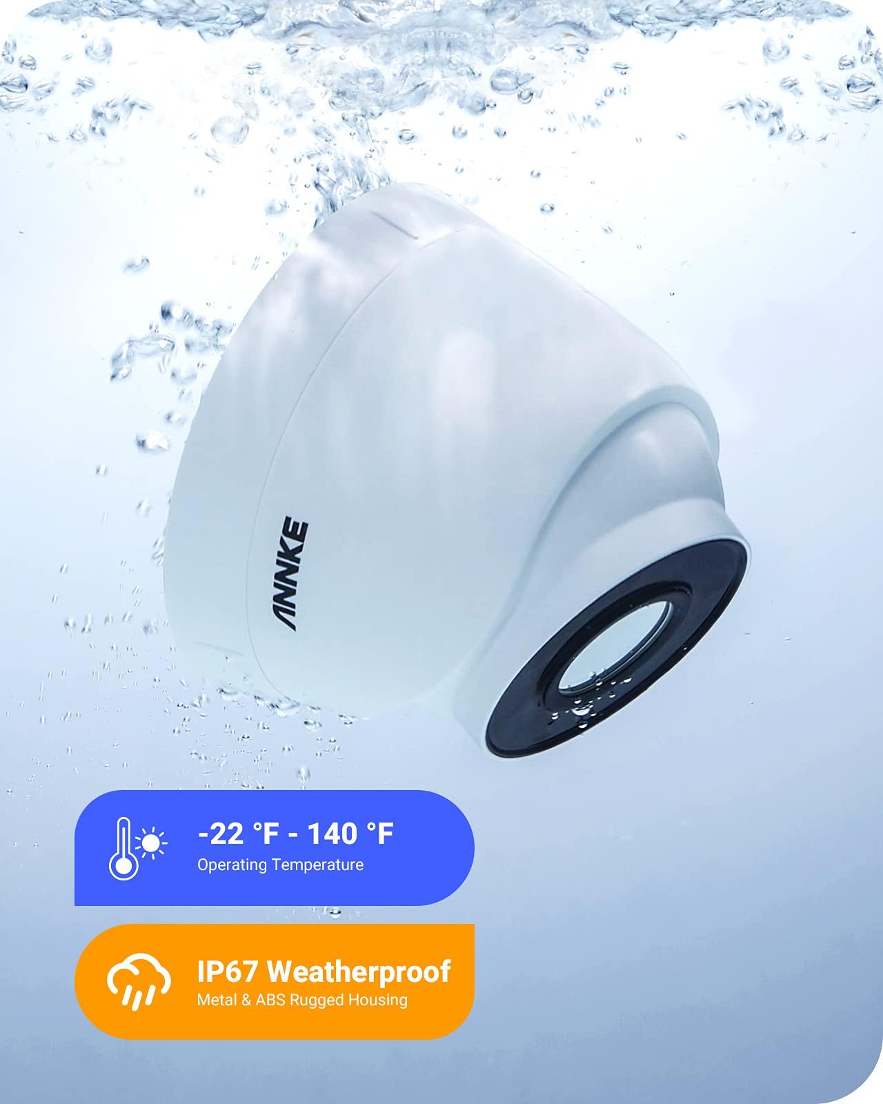 ANNKE ANNKE H800 4K Security Camera System, 8MP 8CH NVR and 4X PoE Turret 4K Cameras Built-in Microphone, IP67 Weatherproof, 120dB WDR & 3D DNR, Smart IR & 100ft EXIR Night Vision(1TB HDD Included)