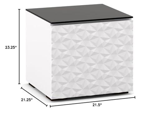 Salamander Designs Salamander Designs Milan 217 Subwoofer Enclosure in White w/ 3D Geometric Pattern Doors